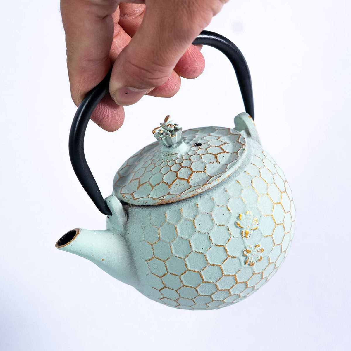 Honeycomb Tea Pot 10oz Mint Green