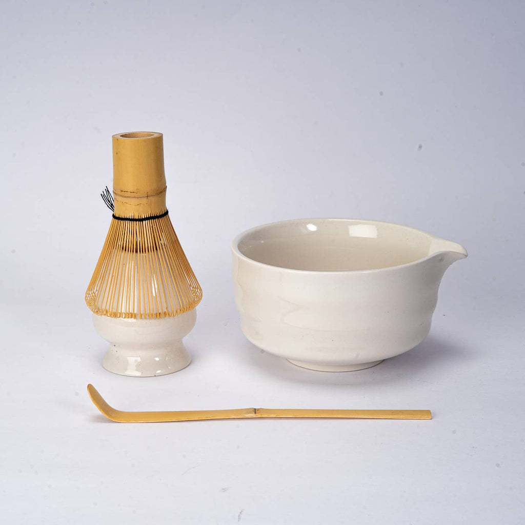 4 Piece Ceremonial Macha Set - White